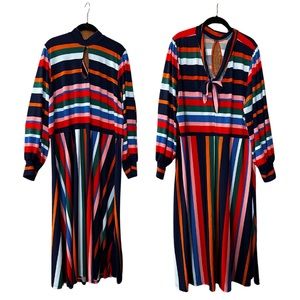 Multi-Color Long Sleeve Dress - Size 24 Plus